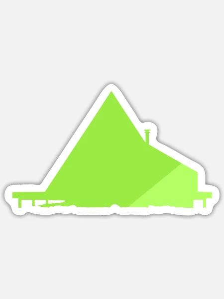 Modern Camping Haus - Sticker Größe S (10 x 10 cm) - Mattweiß