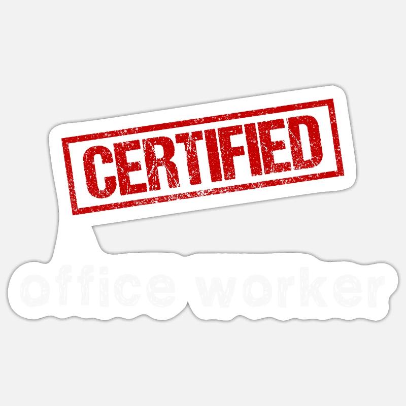 Employé de bureau - Sticker taille S (10 x 10 cm) - blanc mat