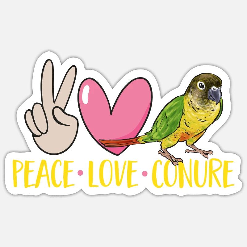 Perruche Molina Perroquet Perruche oiseau - Sticker taille S (10 x 10 cm) - blanc mat