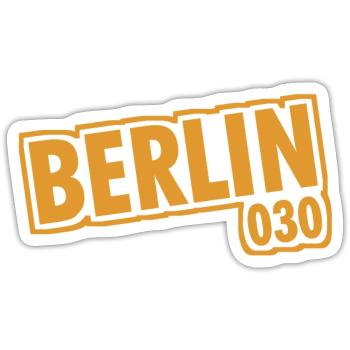Berlin - 030 - Capitale - Allemagne - Indicatif régional - Sticker taille S (10 x 10 cm) - blanc mat - Devant