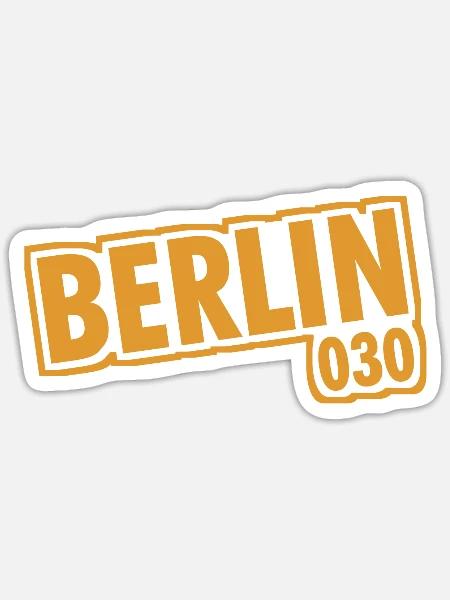 Berlin - 030 - Hauptstadt - Deutschland - Vorwahl - Sticker Größe S (10 x 10 cm) - Mattweiß
