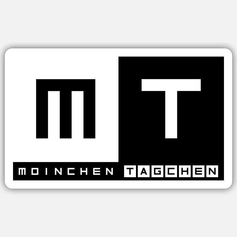 logo moinchen tagchen - Sticker Größe S (10 x 10 cm) - Mattweiß