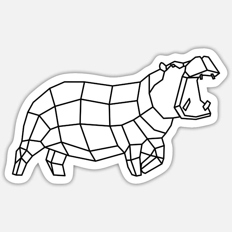 Hippo - Sticker size S (10 x 10 cm) - white matte