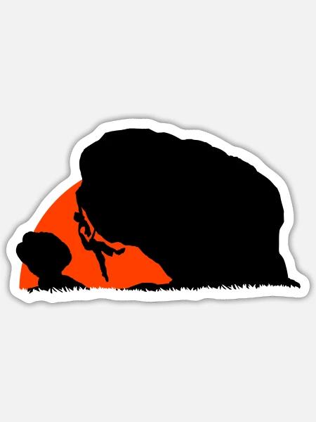 Rochers au coucher du soleil - Sticker taille S (10 x 10 cm) - blanc mat