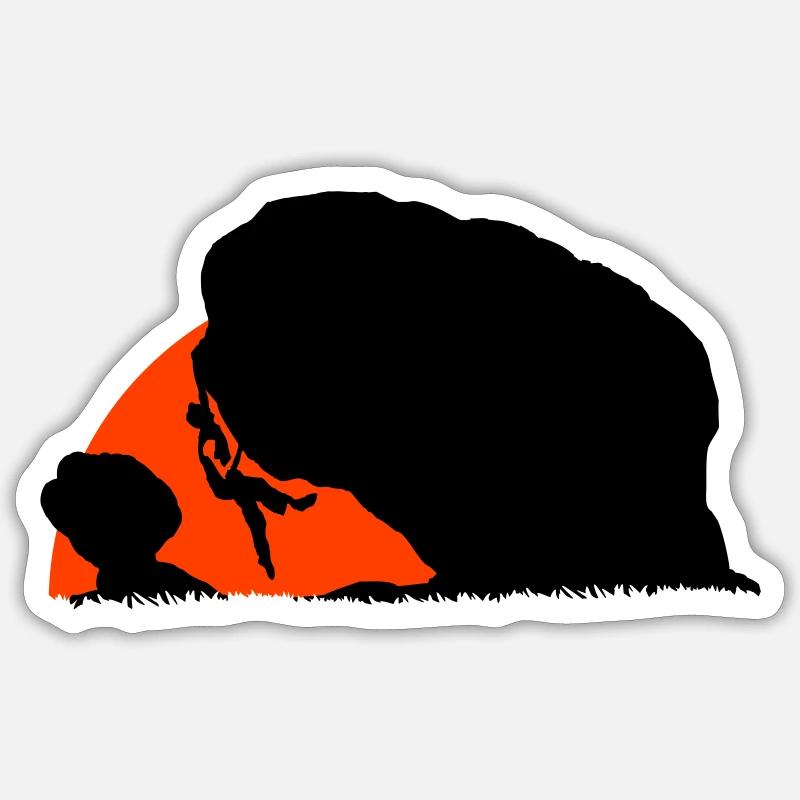 Boulderers in the sunset - Sticker size S (10 x 10 cm) - white matte
