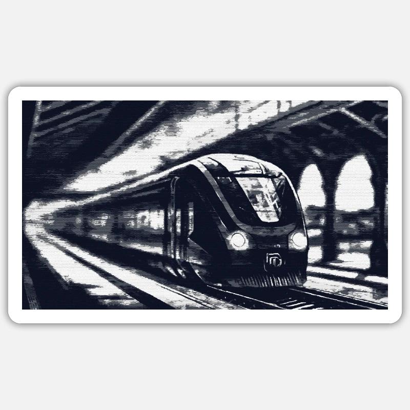 Noir et blanc Express Sticker taille S (10 x 10 cm)