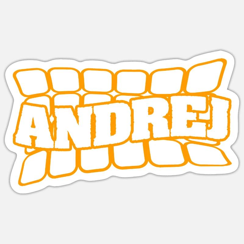 Andrej - Sticker Größe S (10 x 10 cm) - Mattweiß