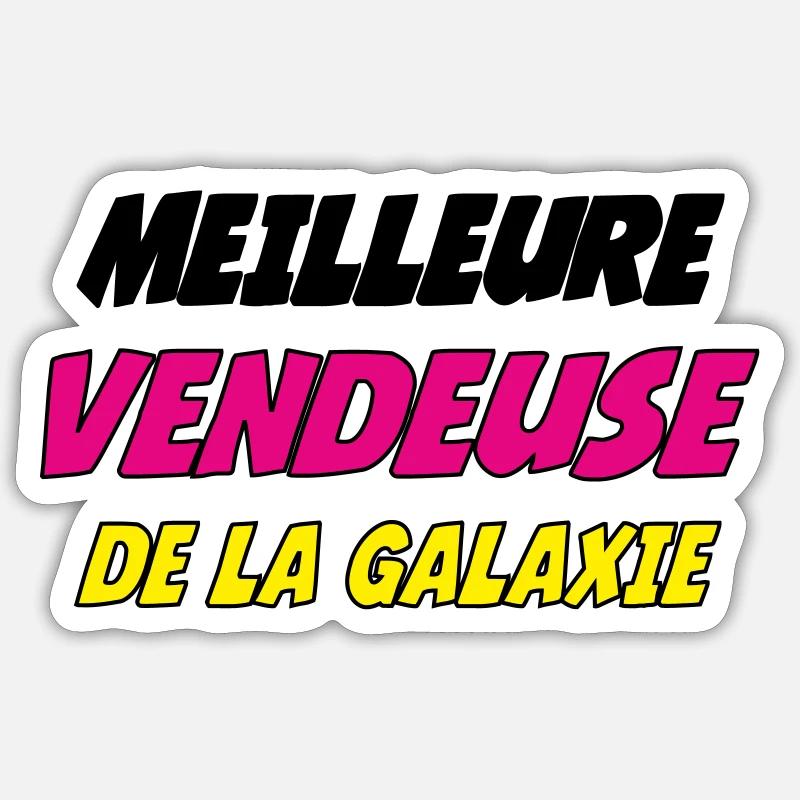 MEILLEURE VENDEUSE DE LA GALAXIE - Sticker taille S (10 x 10 cm) - blanc mat
