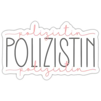 Polizistin Geschenk Polizei Beamtin Beruf - Sticker Größe S (10 x 10 cm) - Mattweiß - Vorne
