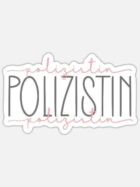 Polizistin Geschenk Polizei Beamtin Beruf - Sticker Größe S (10 x 10 cm) - Mattweiß