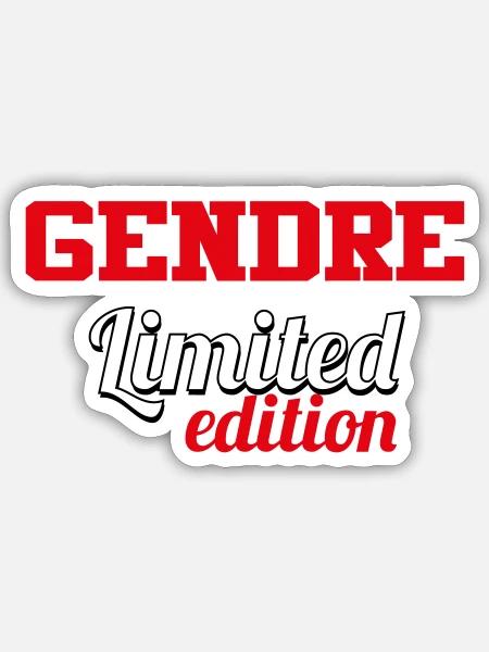 GENDRE LIMITED EDITION - Sticker Größe S (10 x 10 cm) - Mattweiß