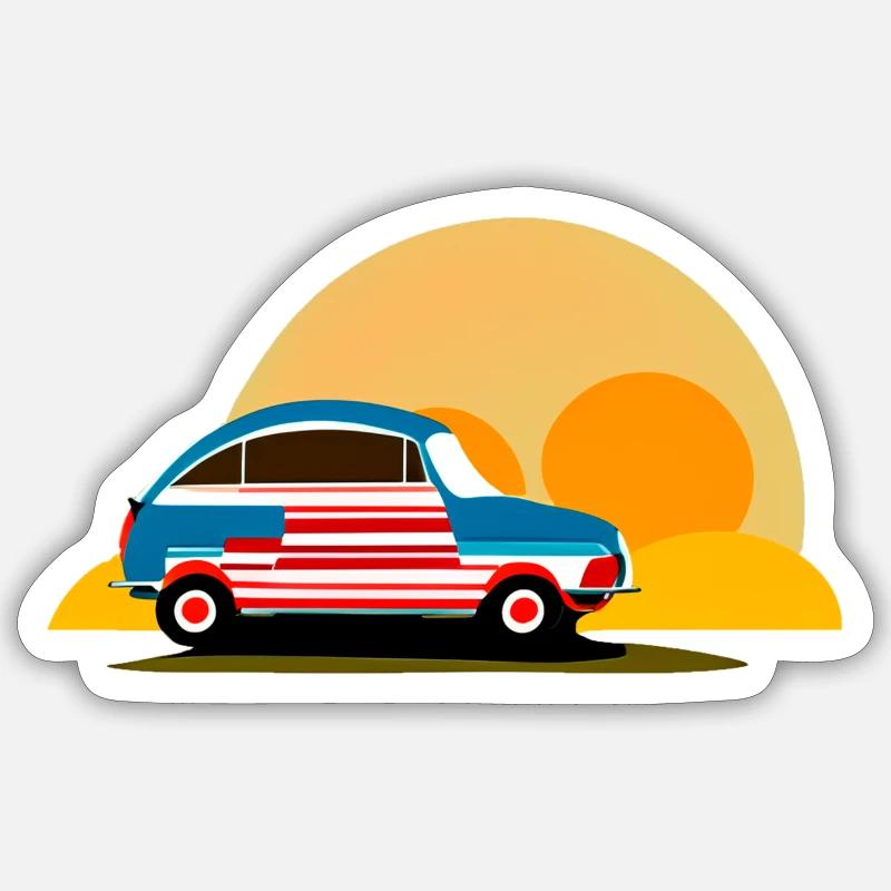 into the sunset - Sticker size S (10 x 10 cm) - white matte