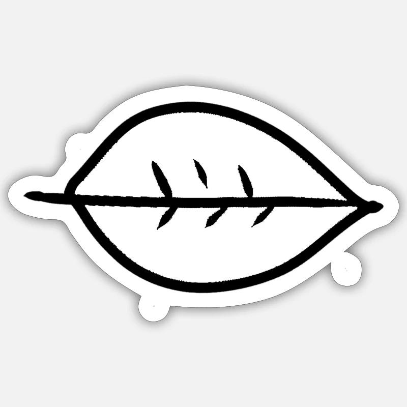 Leaf Shape Nature - Sticker size S (10 x 10 cm) - white matte