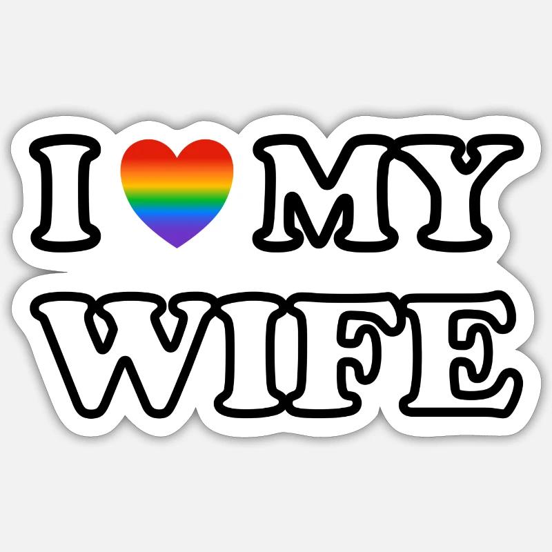 Lesbian wives - Sticker size S (10 x 10 cm) - white matte