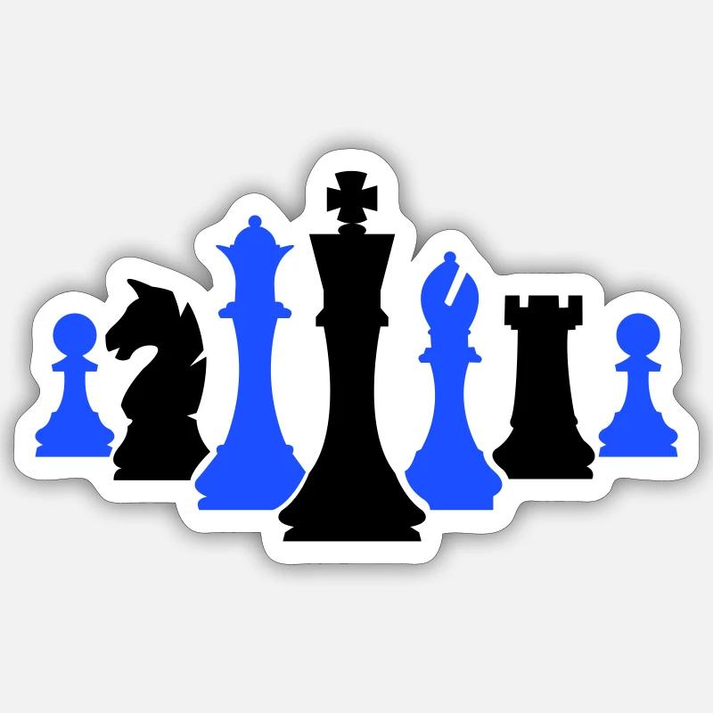 Scacchi Pezzi Scacchi - Sticker formato S (10 x 10 cm) - bianco opaco