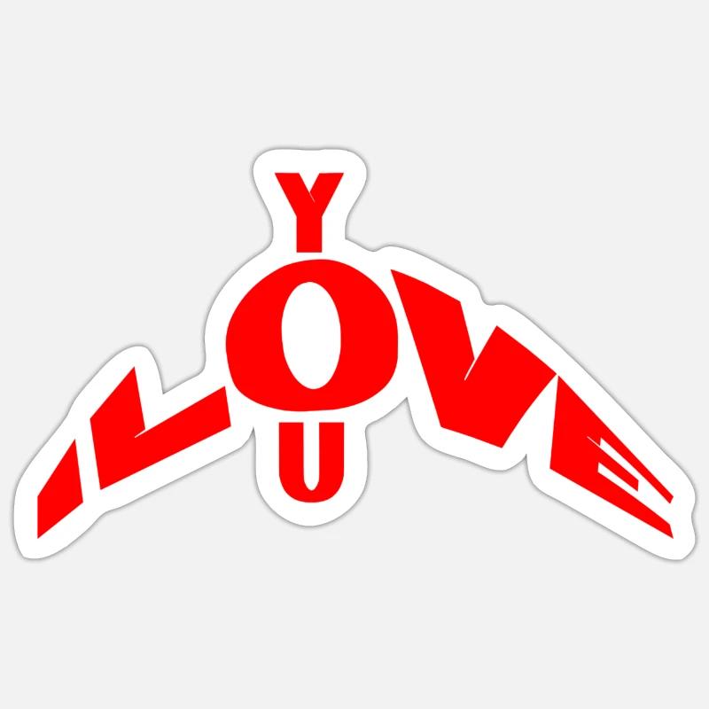 Je t’aime - Sticker taille S (10 x 10 cm) - blanc mat