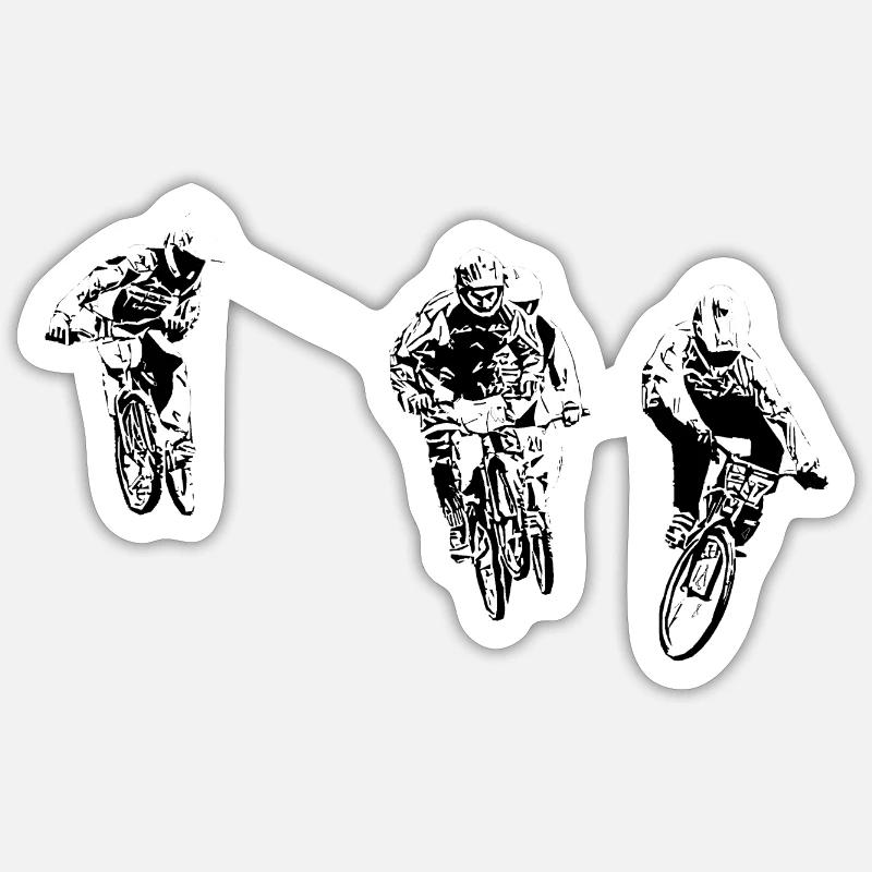 bmx - Sticker taille S (10 x 10 cm) - blanc mat