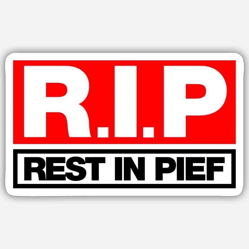 REPOS À PIEF (R.I.P.) - Sticker taille S (10 x 10 cm) - blanc mat