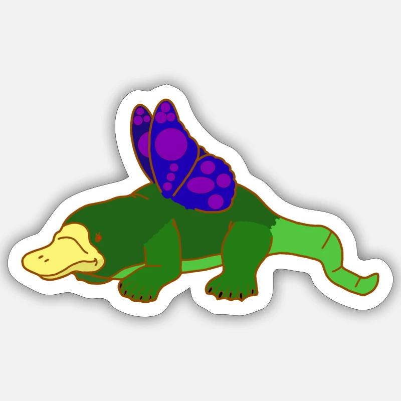 Psychedelic Platypus - Sticker Größe S (10 x 10 cm) - Mattweiß