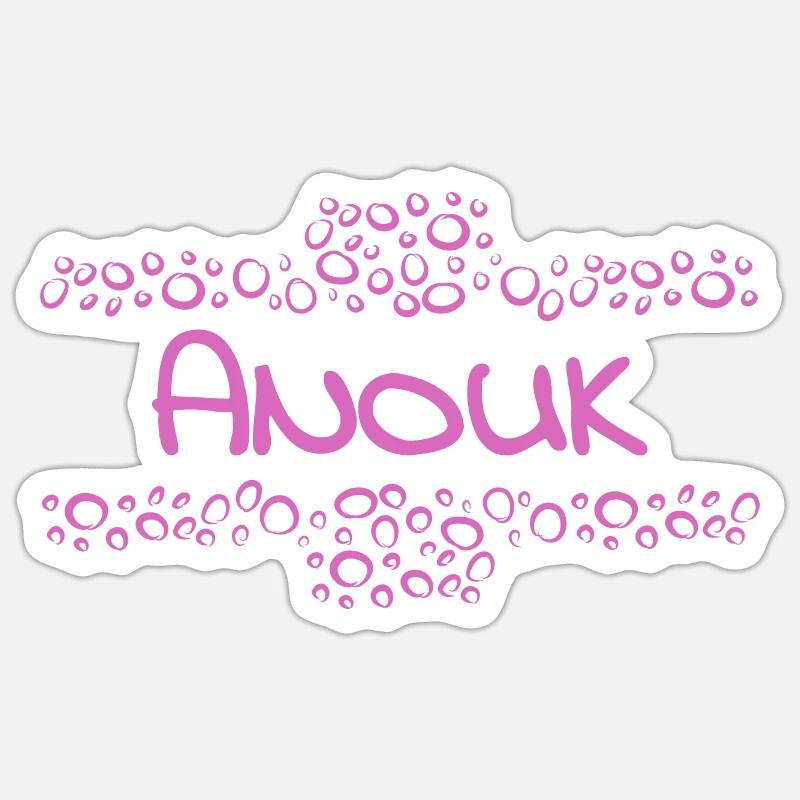 Anouk als Vorname - Sticker Größe S (10 x 10 cm) - Mattweiß