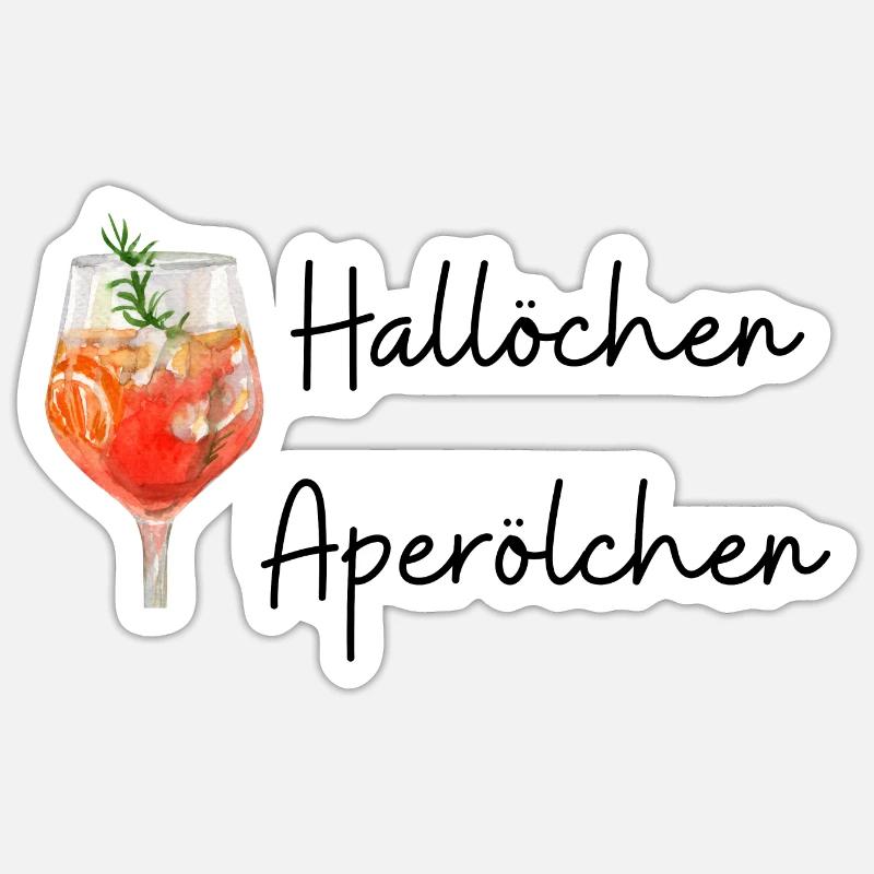 Hallöchen Aperölchen - Sticker Größe S (10 x 10 cm) - Mattweiß