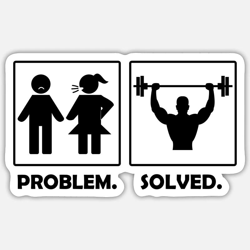 Problem solved fitness Sticker size S (10 x 10 cm)