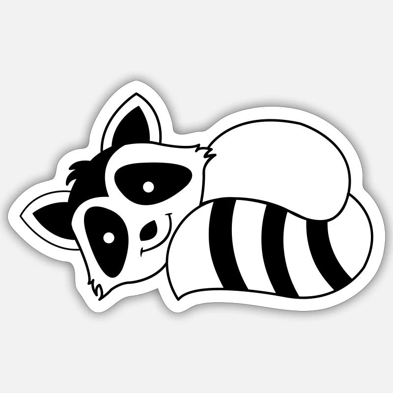 Racoon - Sticker size S (10 x 10 cm) - white matte