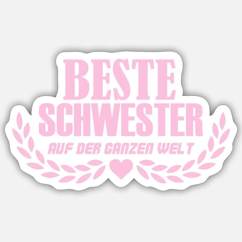 beste schwester 002 Sticker Größe S (10 x 10 cm)