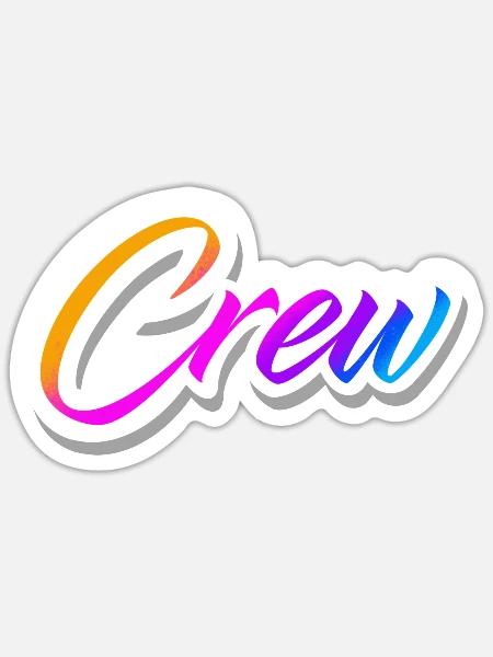Crew Bunt - Sticker Größe S (10 x 10 cm) - Mattweiß