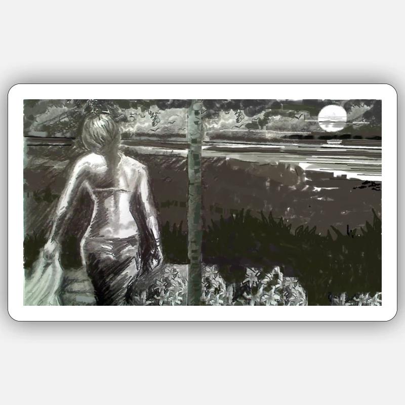 Art-4 Beach - Sticker Größe S (10 x 10 cm) - Mattweiß