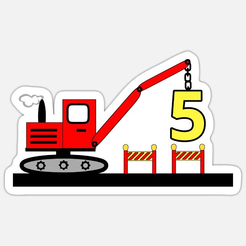 Excavator - Sticker size S (10 x 10 cm) - white matte
