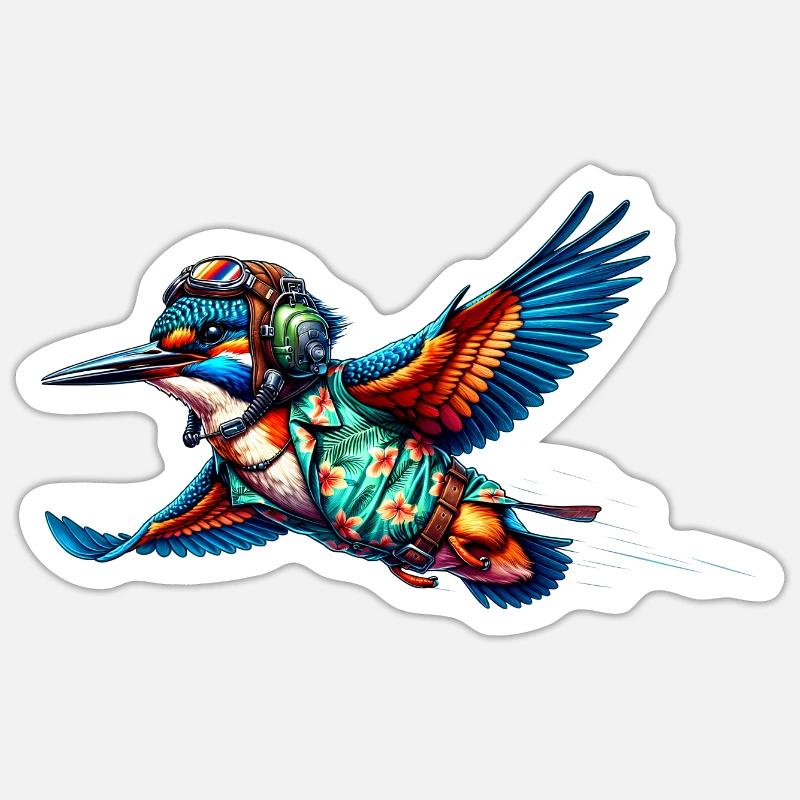Pilot Eisvogel Sticker Größe S (10 x 10 cm)