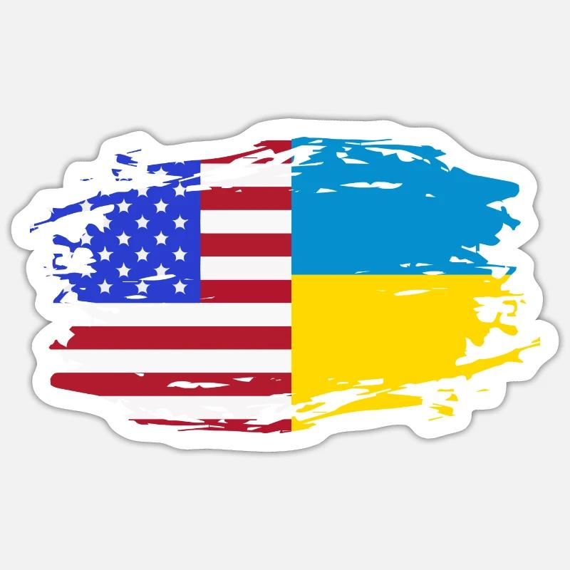 Ukraine - Sticker taille S (10 x 10 cm) - blanc mat