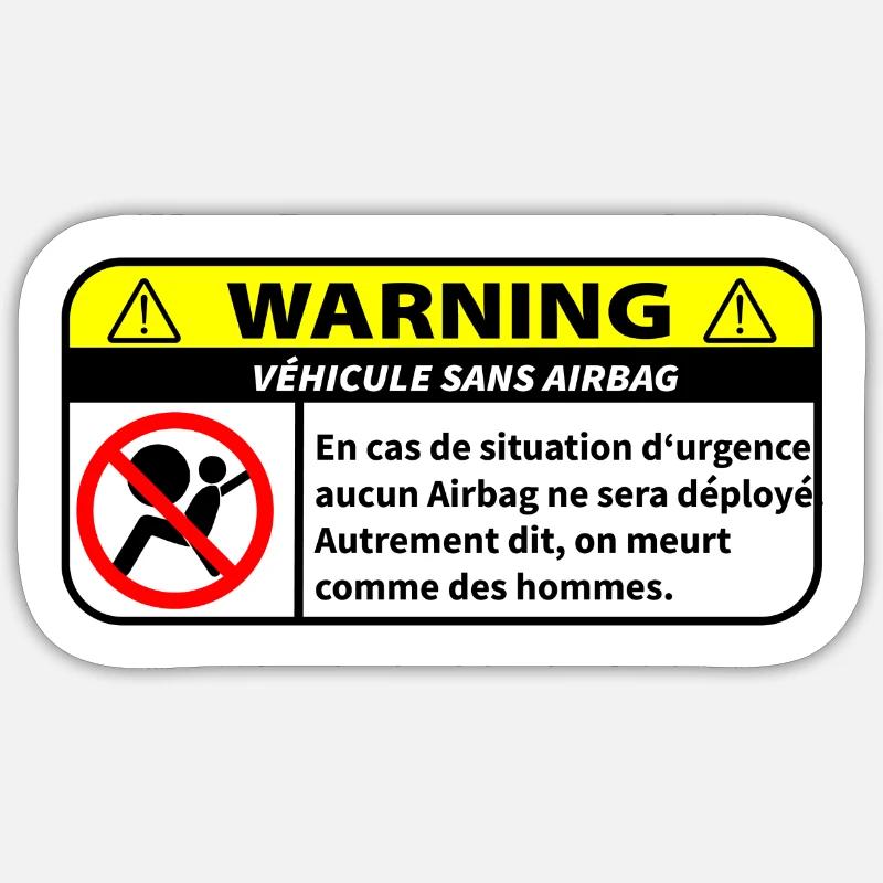 Warning - Sticker size S (10 x 10 cm) - white matte