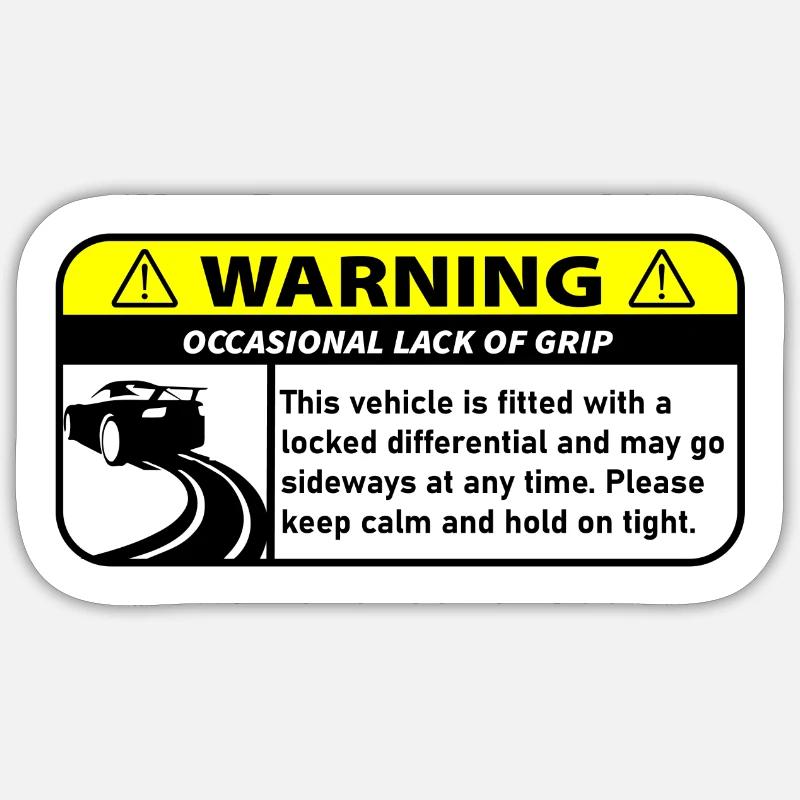 Warning - Sticker size S (10 x 10 cm) - white matte
