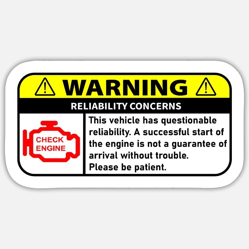 WARNING - Sticker taille S (10 x 10 cm) - blanc mat