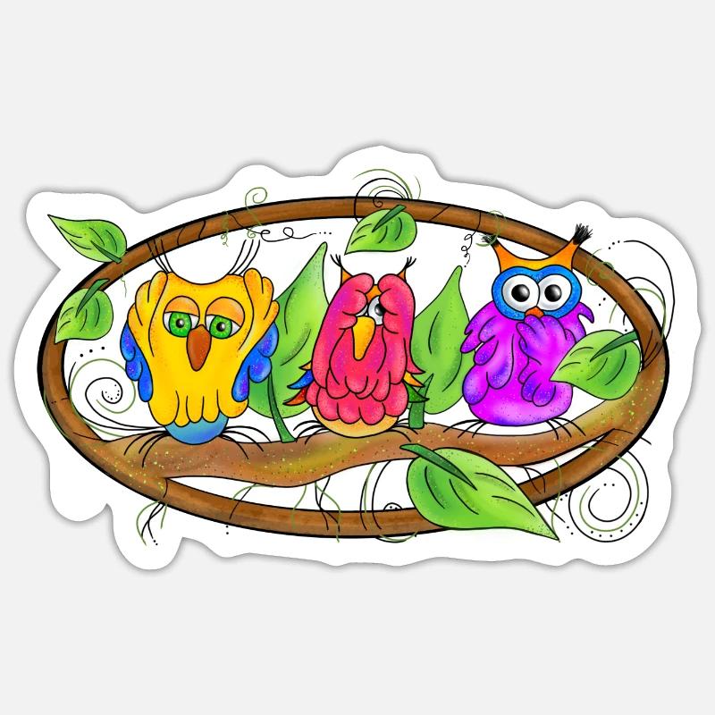 Weisheit - Eulen Edition Sticker Größe S (10 x 10 cm)