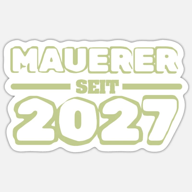 Maçon 2027 - Sticker taille S (10 x 10 cm) - blanc mat