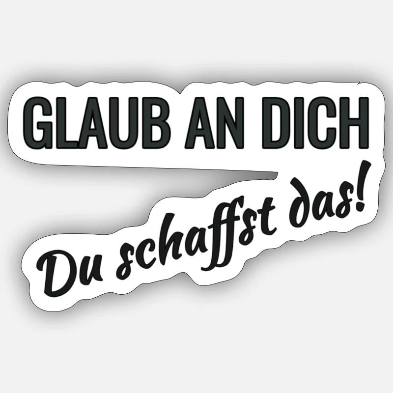 Glaub am dich - Sticker Größe S (10 x 10 cm) - Mattweiß