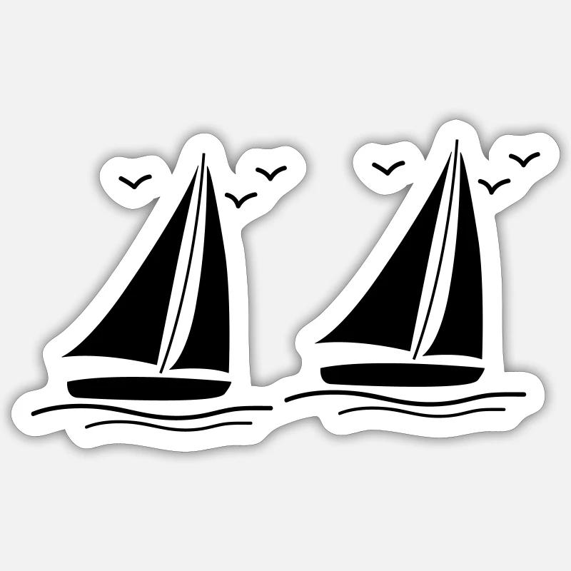 segelboote Sticker Größe S (10 x 10 cm)