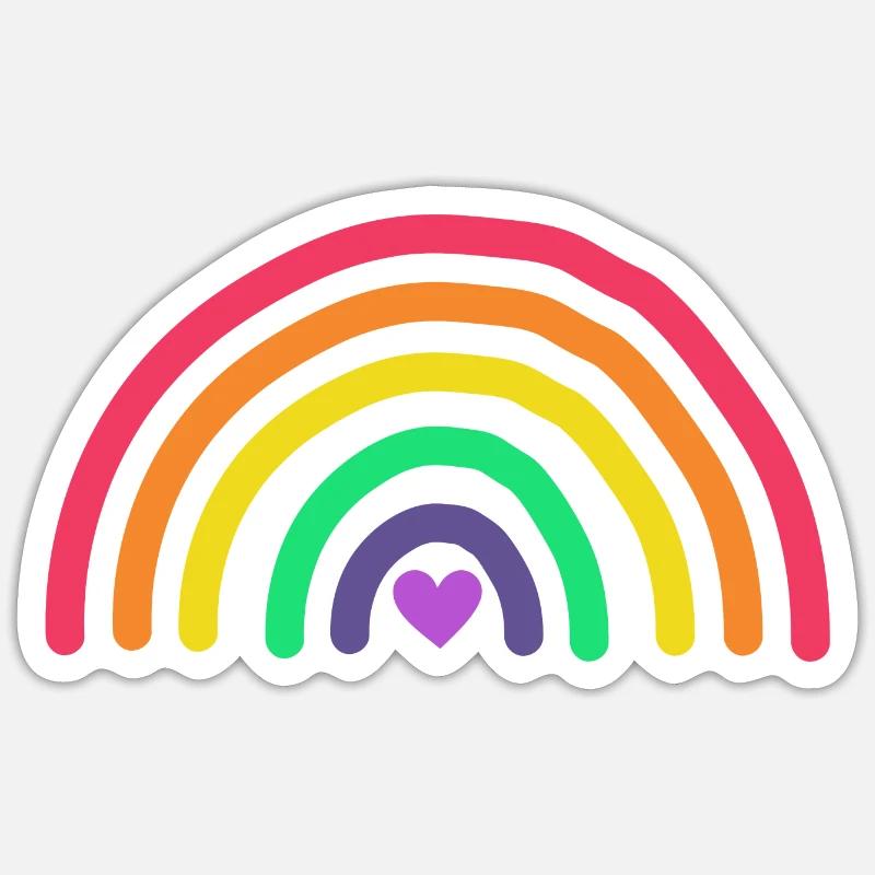 Rainbow Glitter - Sticker size S (10 x 10 cm) - white matte