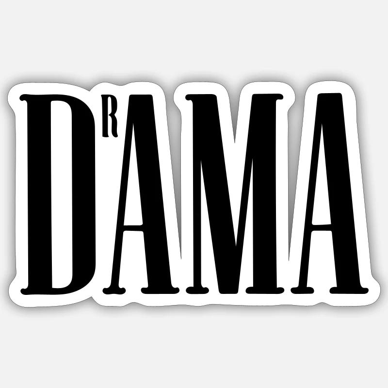 Drame - Sticker taille S (10 x 10 cm) - blanc mat
