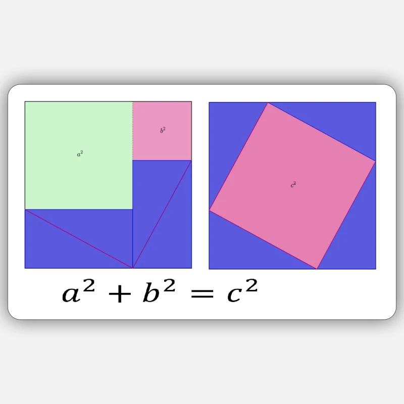 Satz des Pythagoras Sticker Größe S (10 x 10 cm)