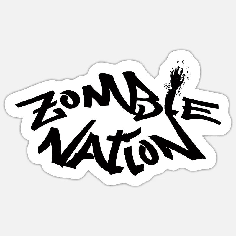ZOMBIE Nation - Sticker taille S (10 x 10 cm) - blanc mat