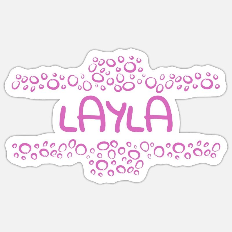 Layla - Sticker taille S (10 x 10 cm) - blanc mat