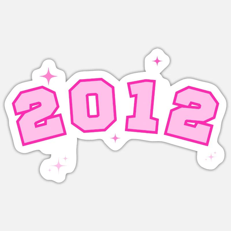 2012 rose star - Sticker size S (10 x 10 cm) - white matte