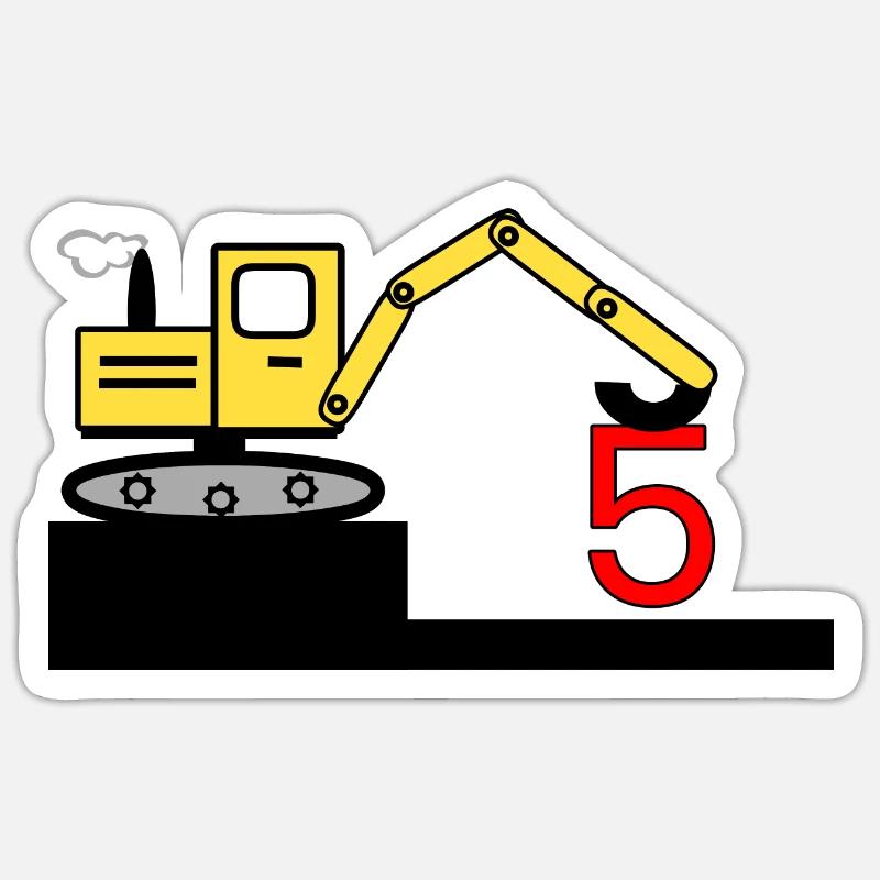 Excavator - Sticker size S (10 x 10 cm) - white matte