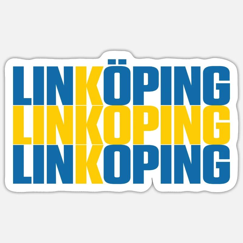Linköping Suède Drapeau Sticker taille S (10 x 10 cm)