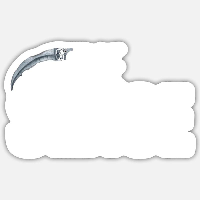 Die Sense - Sticker Größe S (10 x 10 cm) - Mattweiß