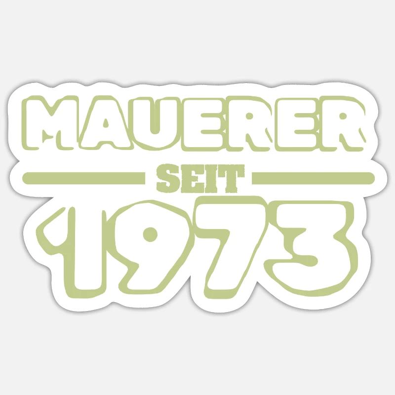 1973 1973 - Sticker taille S (10 x 10 cm) - blanc mat
